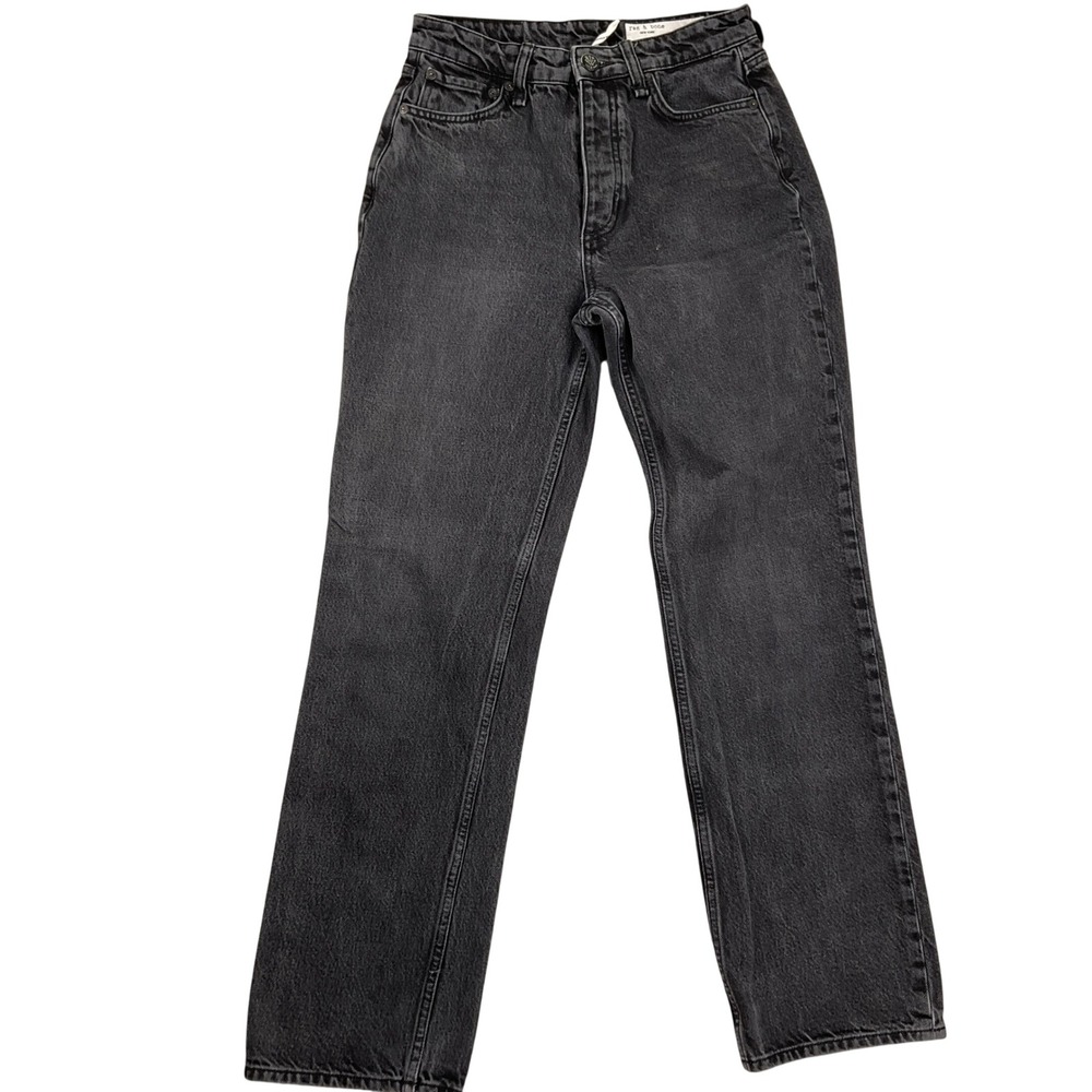Rag Bone Alex Jeans Womens 26 Black High Rise Straight Denim WDD22S2886BBHI